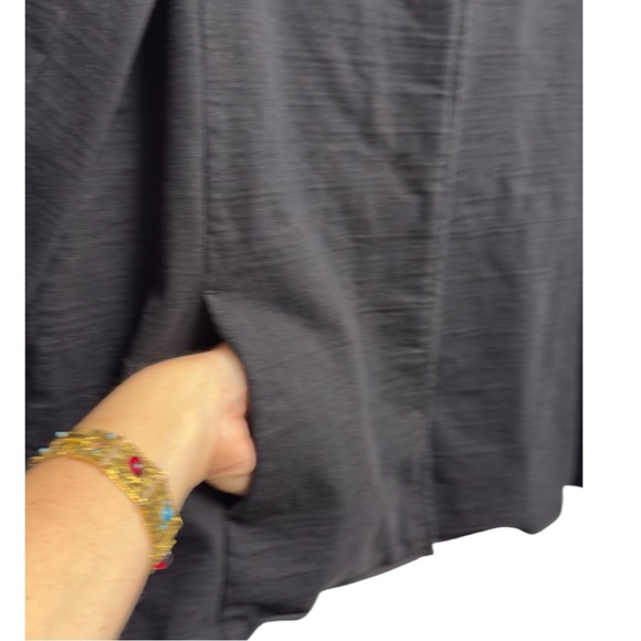 Eileen Fisher Cotton Knit Cardigan Black Jacket With Hidden Button Closure - Picture 4 of 11